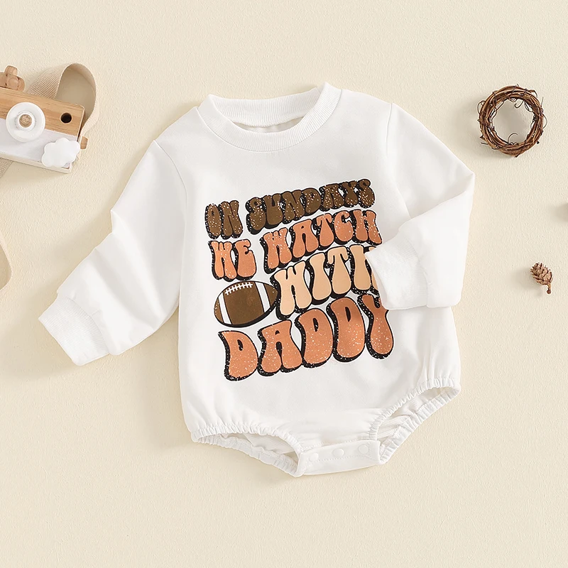 2024-04-24 Lioraitiin 0-18M Autumn Baby Girls Boys Romper Long Sleeve Crew Neck Letters Print Fall Jumpsuit Clothes