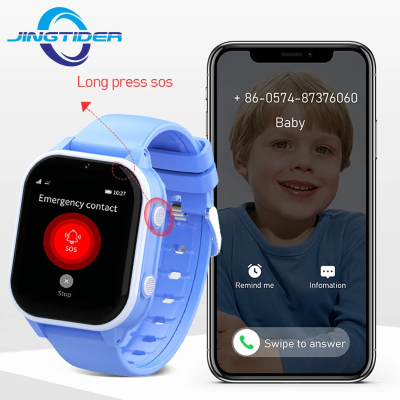 DF89 Kids Watch 4G LTE Android OS Smartwatch For Children 4G SOS Call Video GPS WIFI LBS Location With Camera IP67 Waterproof