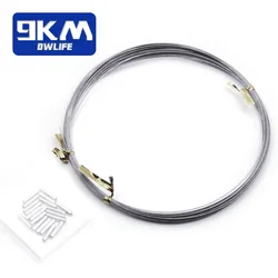 9KM 7 Strands Fishing Wire Stainless Steel Wire 10M Trolling Wire Fishing Lures Hooks Connect Tackle with 20pcs Crimp Sleeves