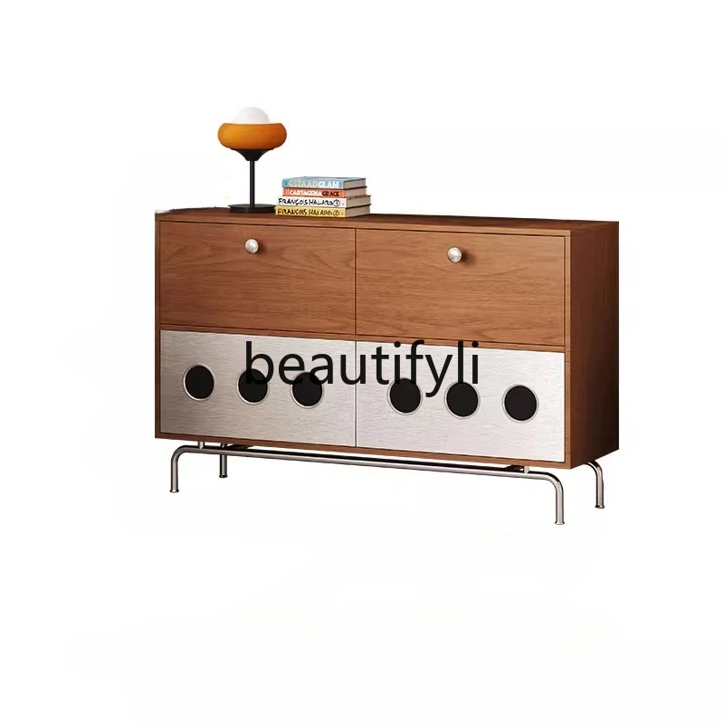 

Medieval side cabinet, solid wood side cabinet against the wall, locker next to the TV