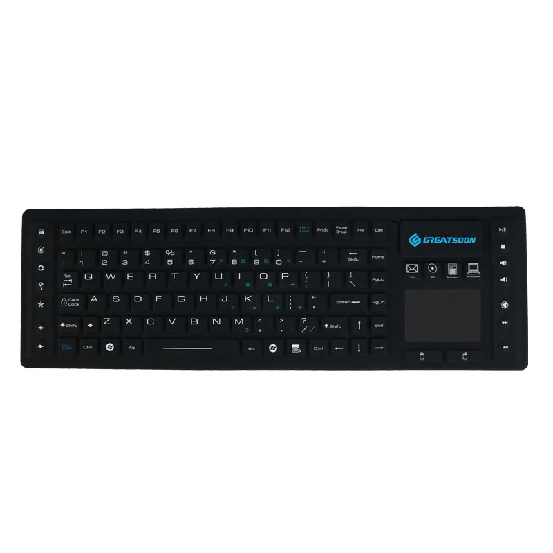 Wireless Keyboard with Touchpad Medical Waterproof Washable Anti-corrosion and Dustproof Rubber Silicone Keyboard