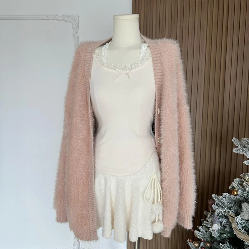 MEXZT Kawaii blanc Mini jupes femmes Preppy mignon taille haute jupe hiver japonais Streetwear à lacets Chic mince une ligne Faldas nouveau
