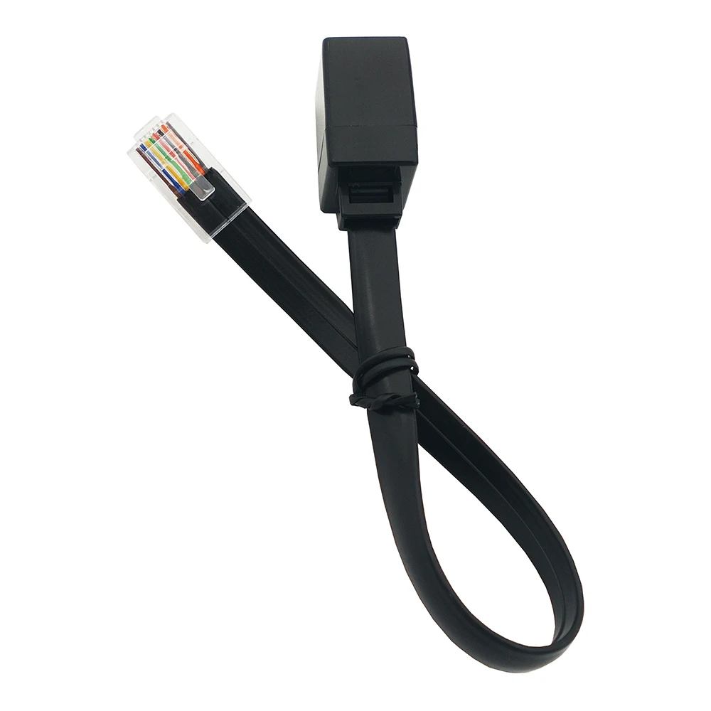 25CM RJ45 cable 8P8C Female Connector to RJ45 Male Plug black For network extension Wire