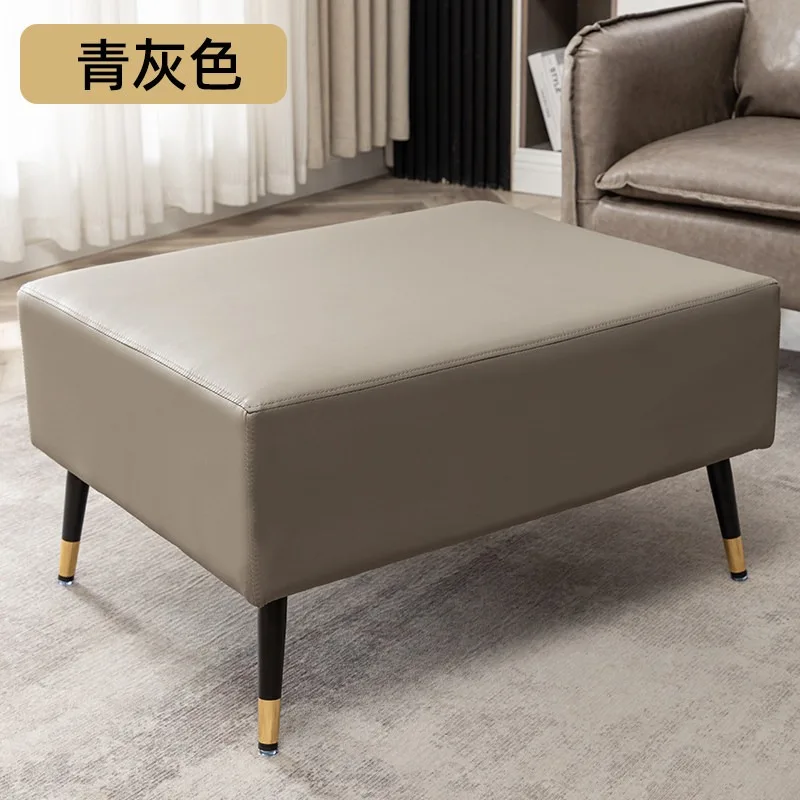 Sofa stool cat scratching leather foot pedal Nordic Japanese simple wooden foot pedal coffee table stool bedside stool leather o