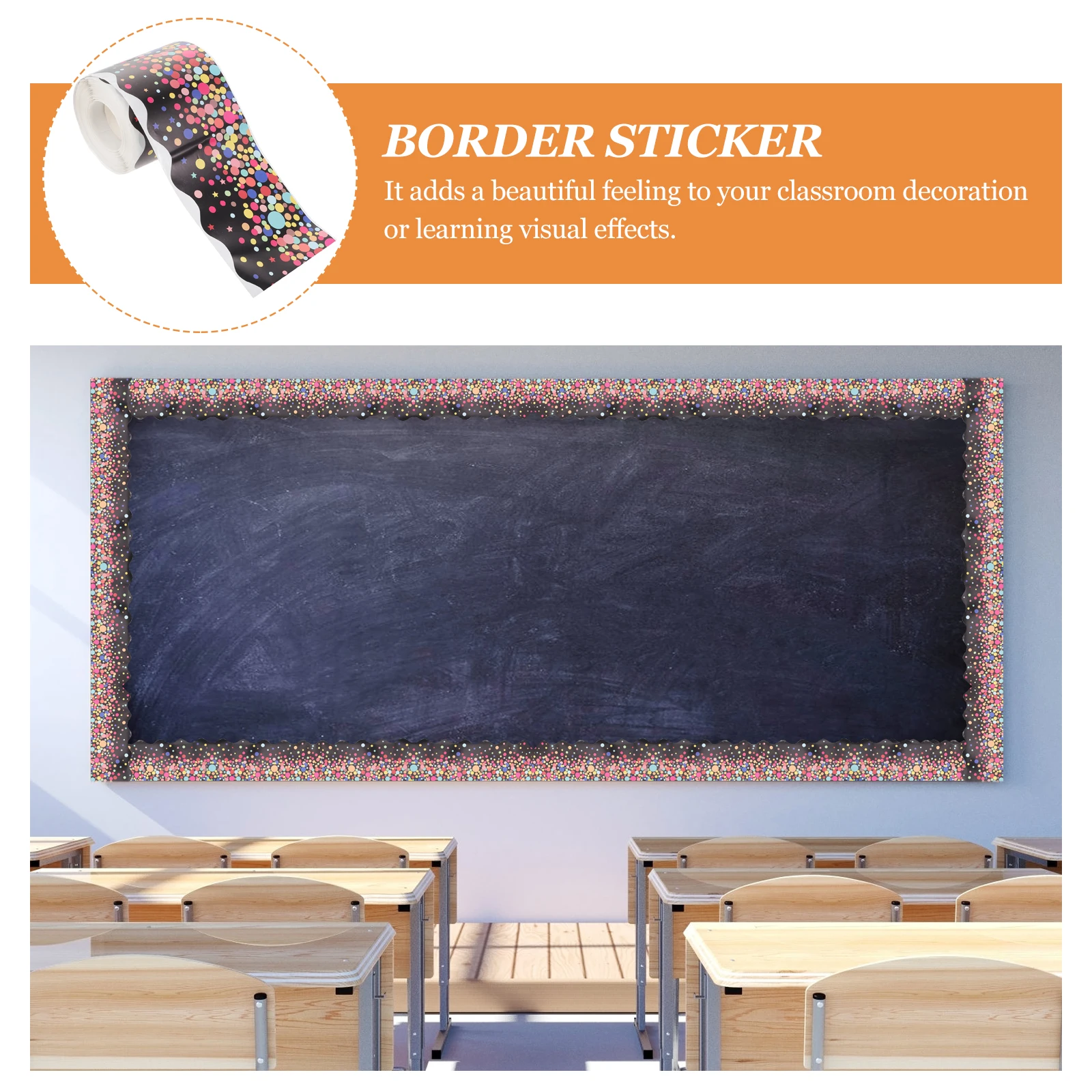 ملصق حافة متموجة، لوحة نحاسية، لوحة إعلانات مزخرفة، زخرفة لاصقة للفصل الدراسي، سبورة على شكل موجة قابلة للإزالة