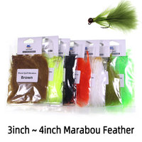 3.5g/Pack 3~4 inch Natural Marabou Feather Fly Tying Material For Woolly Bugger Leech Fly Streamer Flies Bait Fish Jig Lures