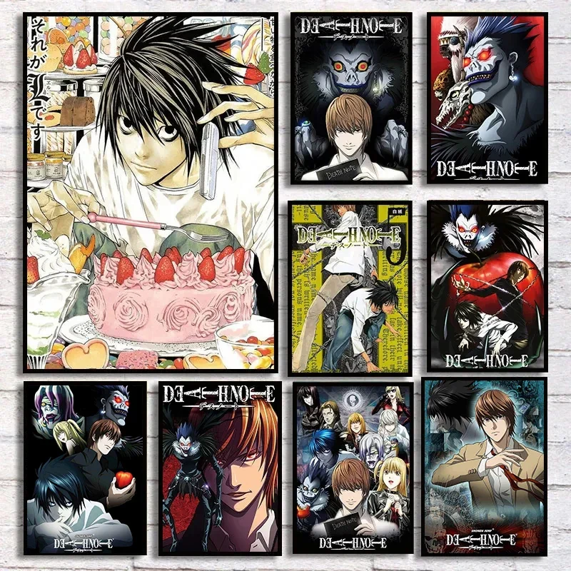 HD Classic Japanese Anime Death Note Family Canvas Painting Retro Style Posters and Prints Wall Art Picture for Room Home Decor