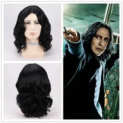 35cm shoulder length Movie Severus Snape Black Cosplay wig Professor Snape Curly Wig Halloween cosplay Costumes