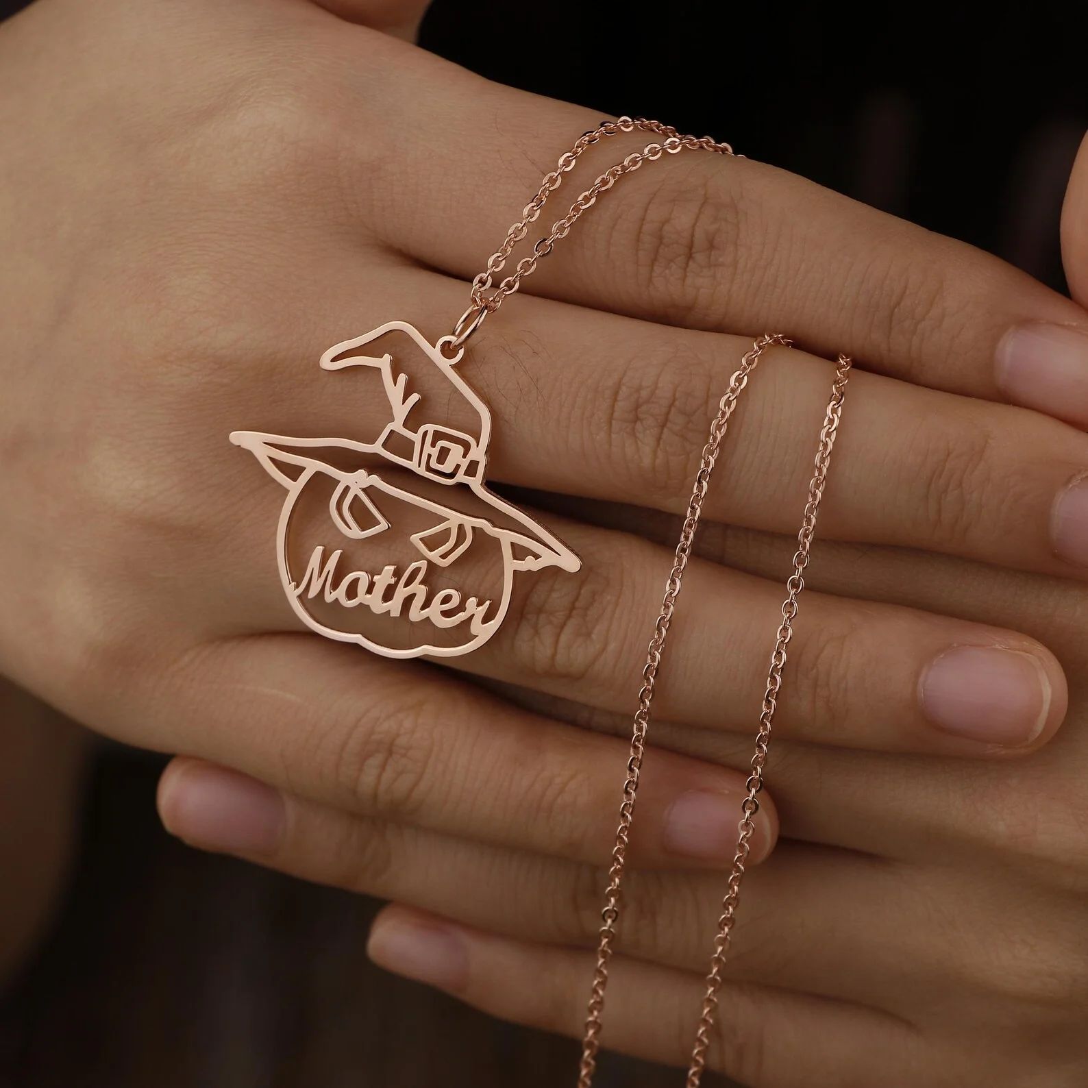 

Custom Pumpkin Ghost Name Necklace Stainless Steel Gold Color Personalized Necklaces Halloween Jewelry Gifts