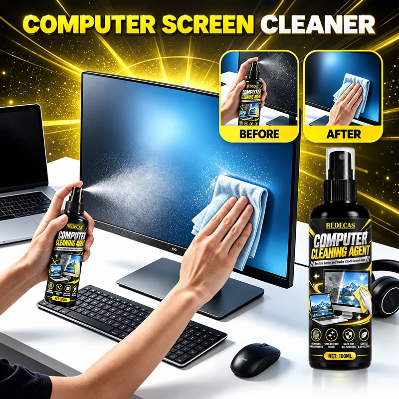 Computer Screen Cleaner, Removes Fingerprints & Grease, Coating Safe, Streak-Free, Laptop Monitor Phone Tablet TV LCD/OLED Spray