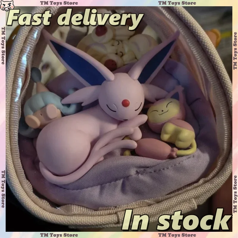Caja ciega de posición para dormir de Pokémon Eeveelution, muñeca de Anime Vaporeon Jolteon Espeon, decoración de escritorio, juguetes para coleccionar, regalo en STOCK