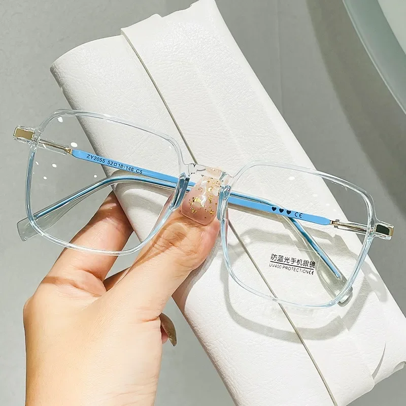 Square Anti-Blue Light Read Glasses for Women Retro Clear Frame Anti Radiation Reading Glasses Korean Style Transparent Glasses