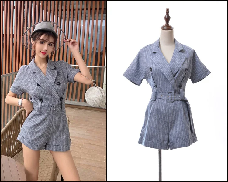 

Faionable High Waist Utili Overalls Women's Wide Leg Casual orts Street Sle Cotton New Polyester Fiber Button Detail