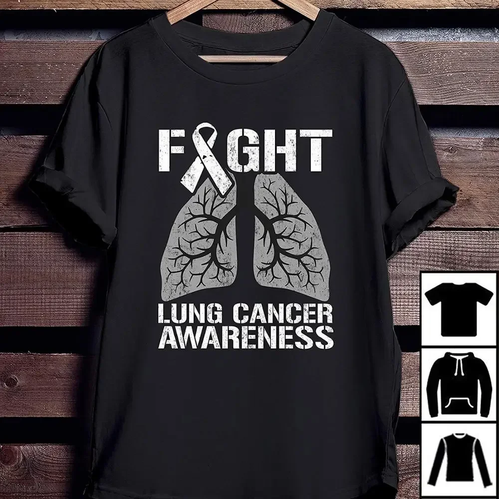 Lung Cancer Awareness Shirt Fight Lung Cancer T-Shirt 2019 Hot Sale New Men'S New Fashion Summer Slim T Shirt Brand Clothing
