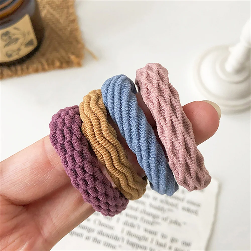 10pcs Basic Solid Color Hair Bands Elastic Simple Scrunchies for Women Girls Hair Ties Rope Accessories Ponytail Holder Headband