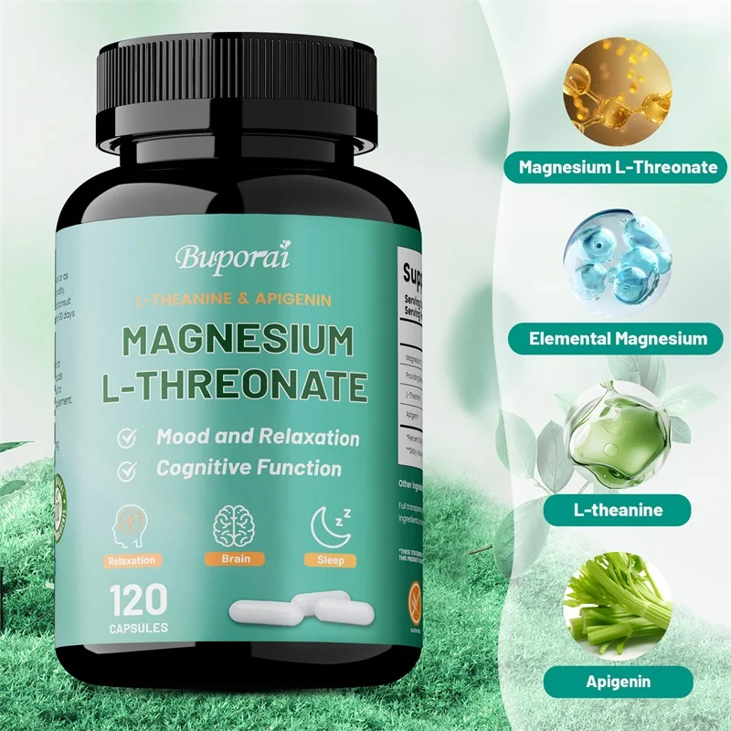 마그네슘 L-테레노산 복합체 - 높은 흡수율, 뇌 기억력 및 인지 보충 지원, 스트레스 완화