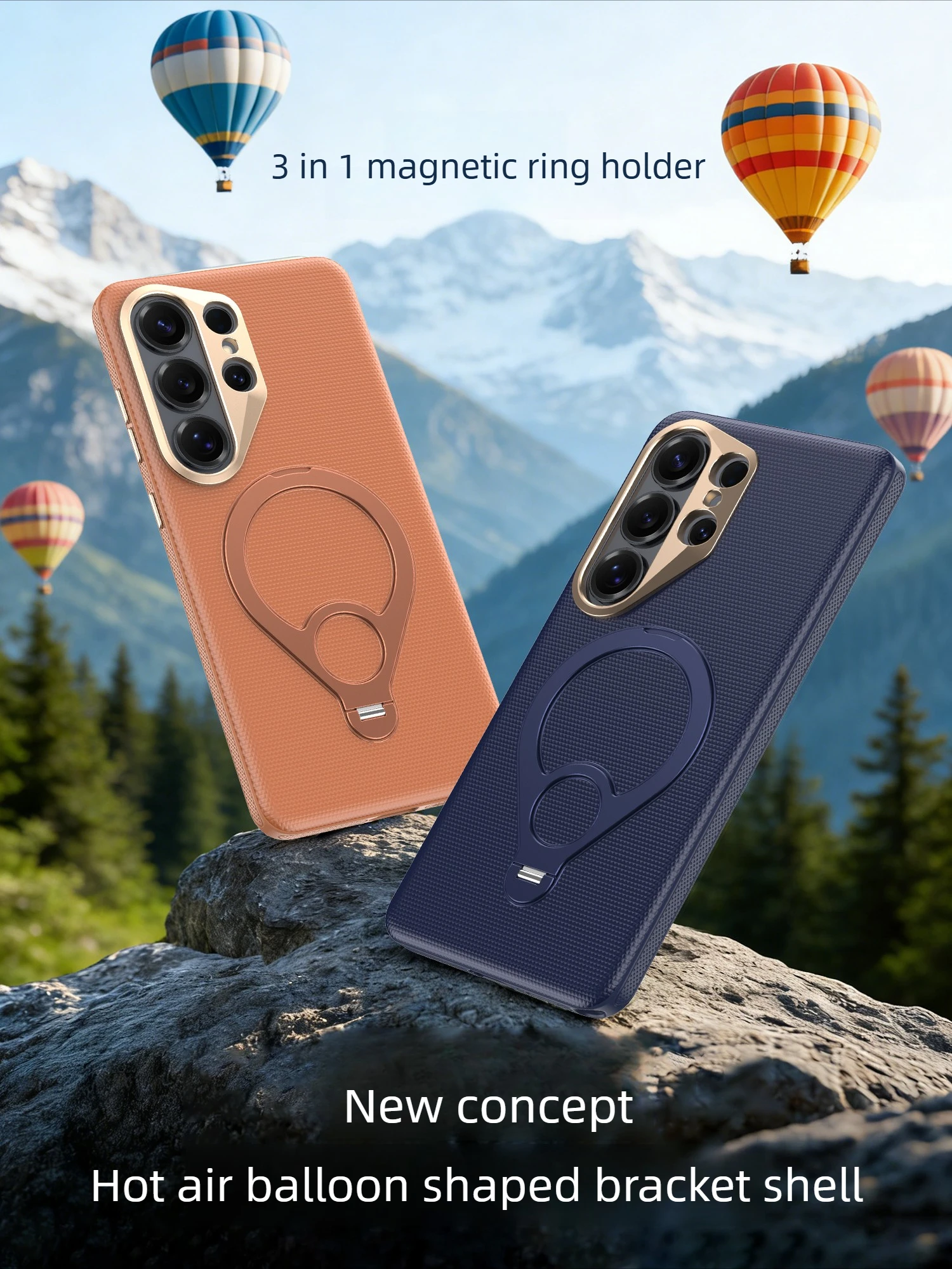 

For magsafe phone case for samsung galaxy s26 ultra imchen non-slip frame with ring rotate stand anti-fall ultra-thin protective