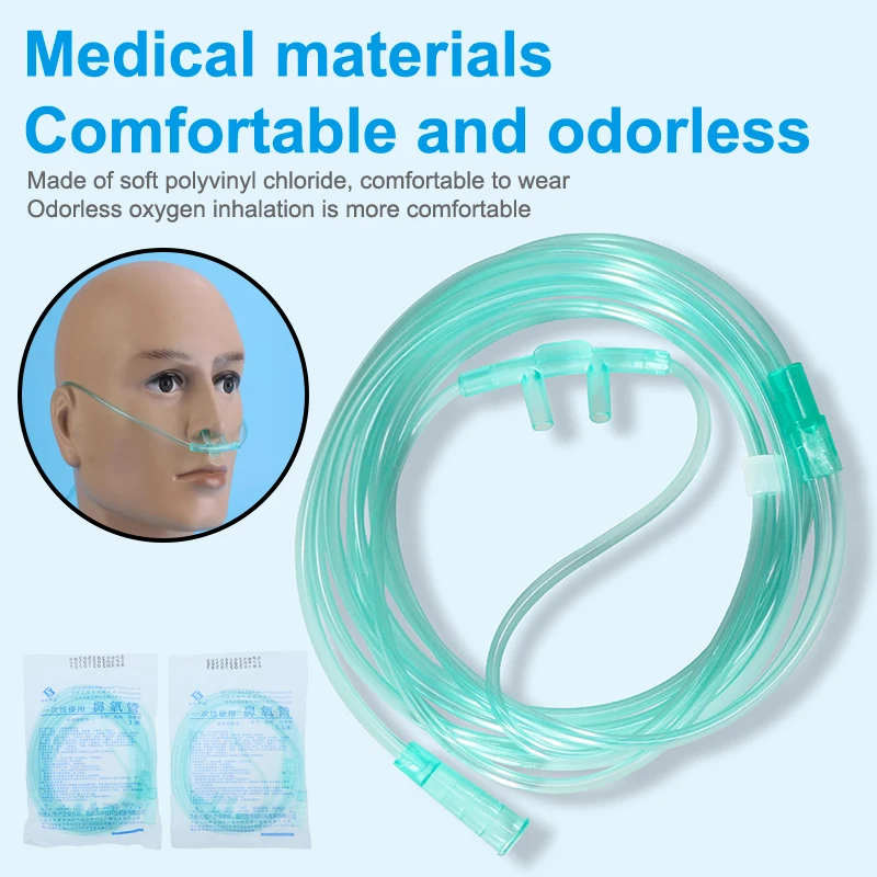 1PC 1.5/2/3/5m Nasal Cannula Double Stuffy Nose Tubing Disposable Oxygen Tube Plastic Nasal Tube Nasal Oxygen Tubes Nasal Tubing