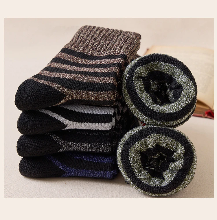 1/5pairs Winter Warm Wool Socks for Men Merino Super Thicken Snow Casual Stockings Mid Tube Floor Sleeping Socks Calcetines