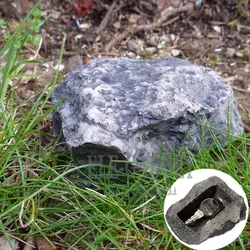 Caja de almacenamiento de seguridad para jardín al aire libre, piedra falsa creativa y de moda, roca oculta, ocultar llaves en piedra, cajas fuertes de piedra novedosas