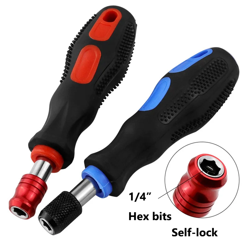 1/4'' Screwdriver Handle Screw Driver Bits Holder Self-Locking Adapter Socket For Screwdriver Bits Hand Tools