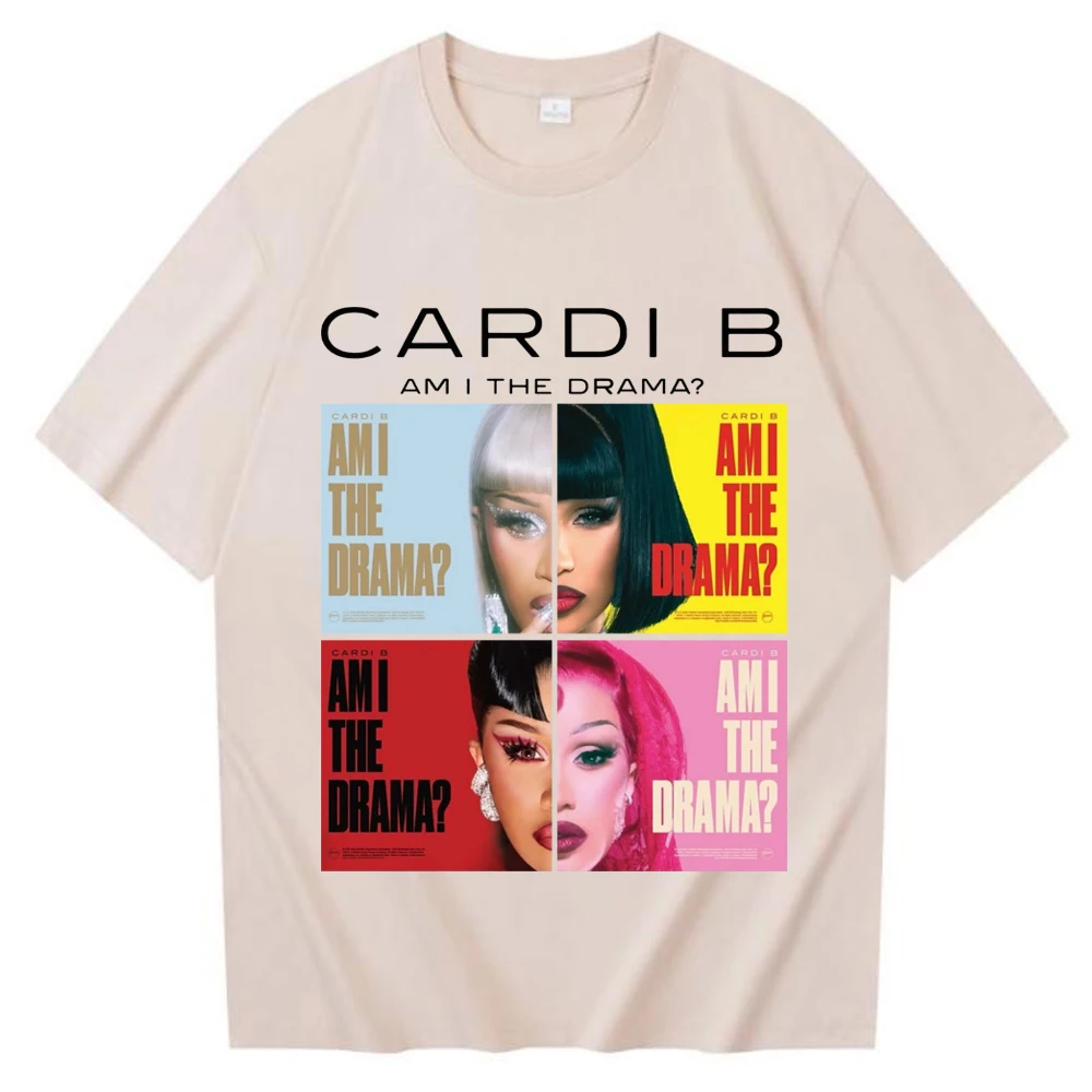 2025 هل أنا الدراما كاردي B تي شيرت رجل امرأة Harajuku س الرقبة قميص غير رسمي هدية #4