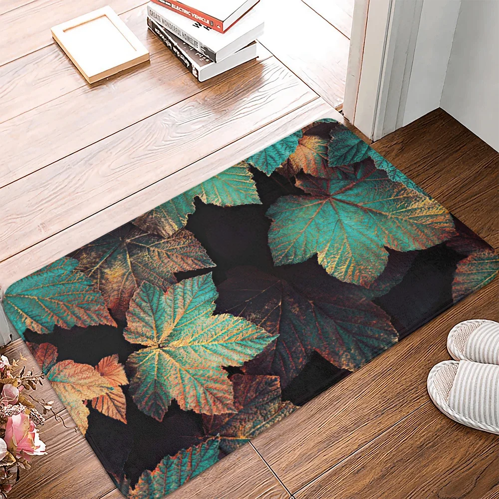 Tropical Green Leaf Bath Mat Bathroom anti slip Bath Rugs Carpet Green Leaves Flowers Home Decor Doormat Soft Entry Door Mat