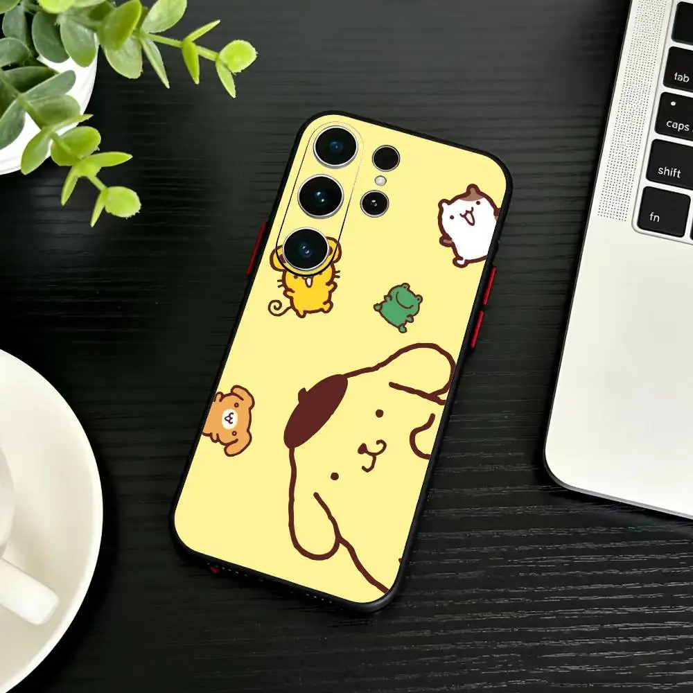 Cute Cartoon P-Pompompurin-n Phone Case For Samsung S26,S25,S24,S23,S22,S21,S20,Ultra,Plus,FE Black Soft Cover