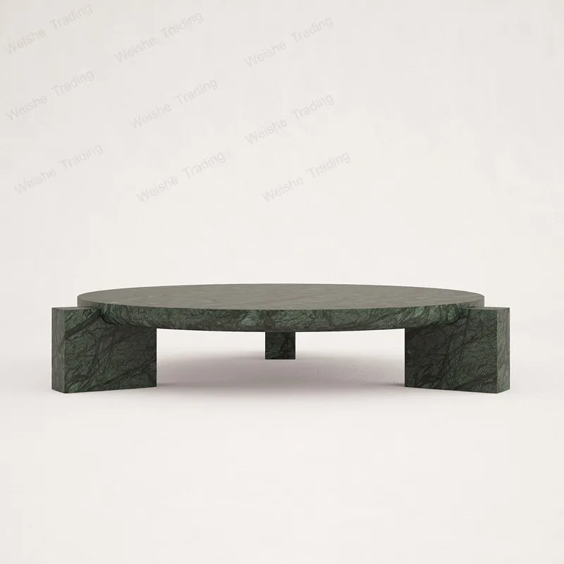 Modern simple marble coffee table, hotel villa creative round coffee table
