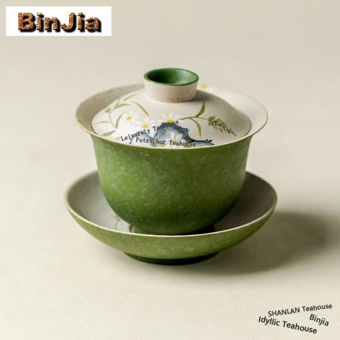 

120ml Hand-painted Daisy Gaiwan Antique Tea Tureen Tea Bowl With Lid Kit Tea Maker Cover Bowl Tableware Ornaments Accessories