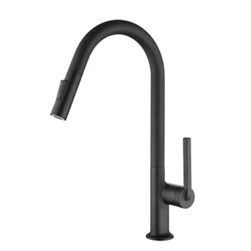 Grey Pull Out Kitchen Sink Faucet Brass 360 Degree Rotation Two Model Stream Sprayer Nozzle Hot Cold Wate Mixer Tap