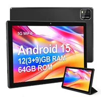 BAKEN 10-inch Android 15 tablet, quad-core processor, 12GB (3+9 expansion) RAM + 64GB storage, 5G WiFi, 1280*800 dual cameras 5