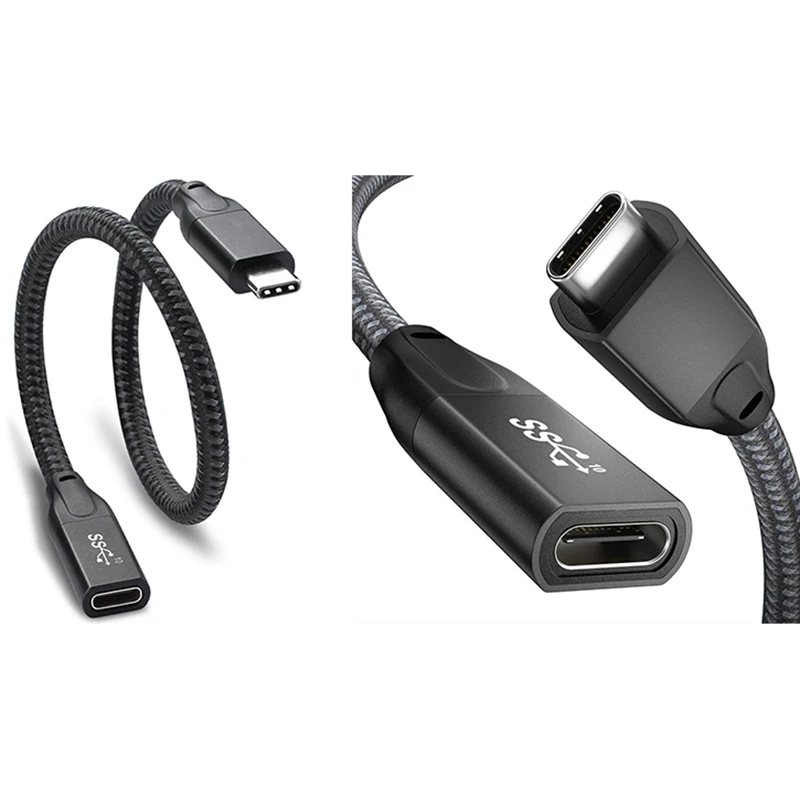 

Hot-USB C Удлинитель для кабеля, USB 3,1 (10 Гбит/с) Type C «Папа-мама», удлинитель, совместимый кабель для быстрой зарядки