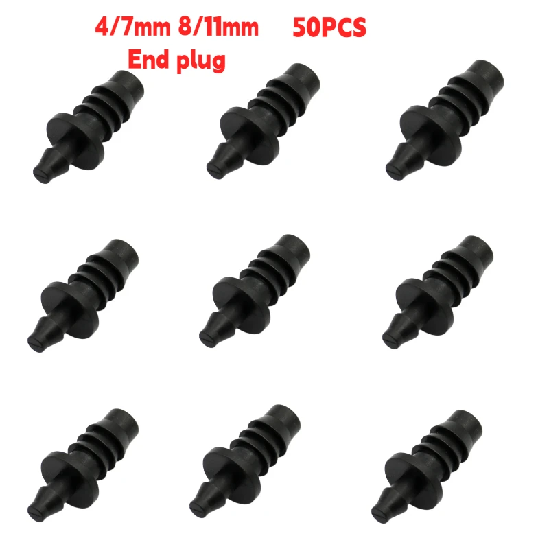 50Pcs Irrigation 8/11 To 4/7 Barb Connector 3/8 To 1/4 Hose Reducing Darb Garden End Plug Agriculture Irrigation System Joint