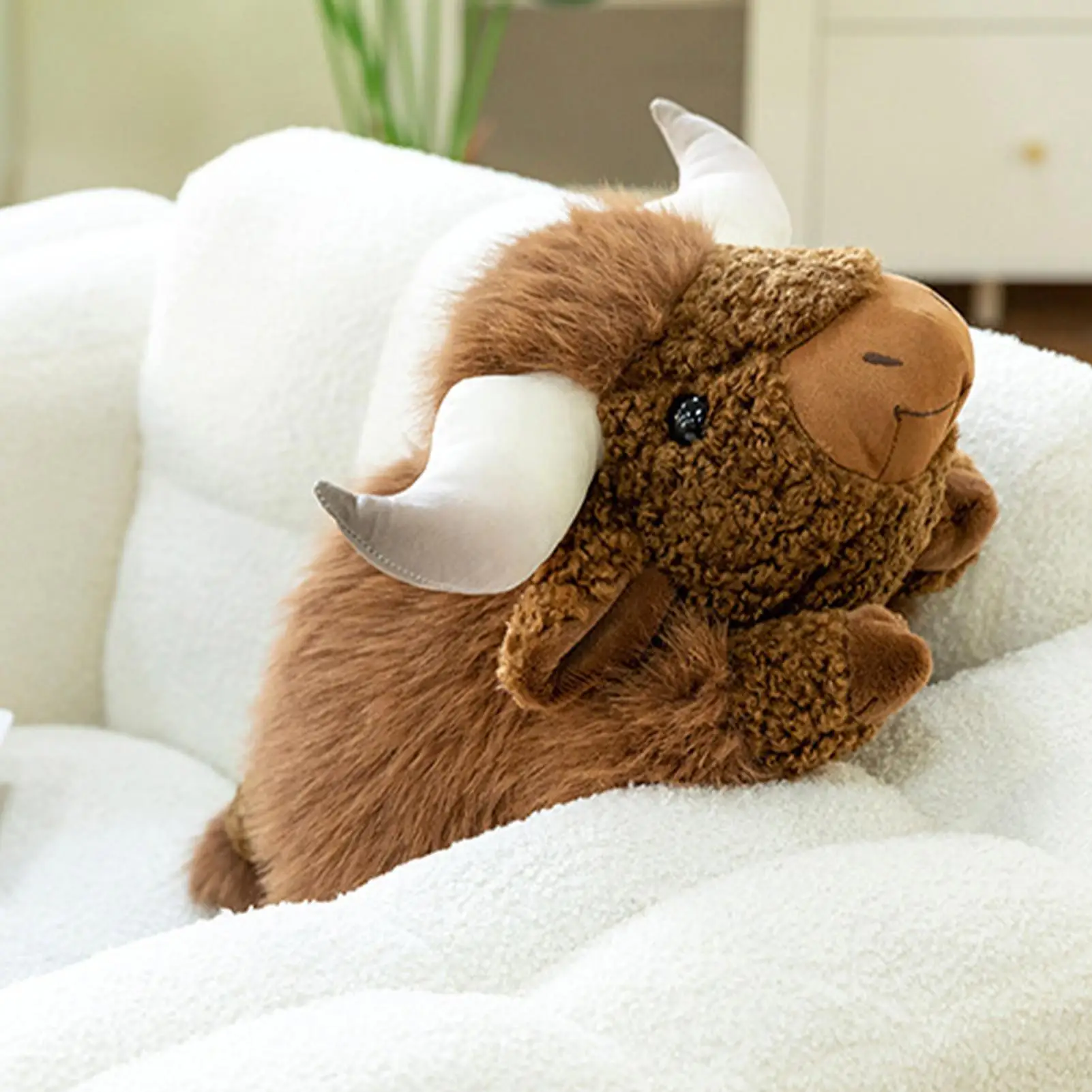 

Cow Plush 30cm Soft Weighted Realistic Toys Home Decor Stuffed Pillow Lying Cattle Toy For Kids Adults Home Office Nursery