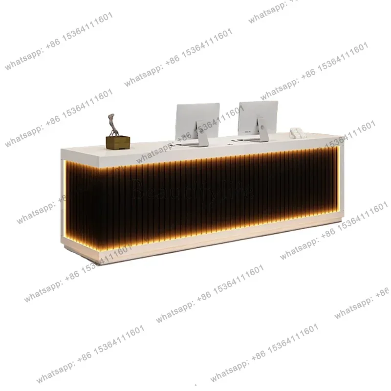 

Customized small Beauty Reception Desks Luxury Counter Reception Desks Trendy Nordic Bancone Reception Commercial Furniture
