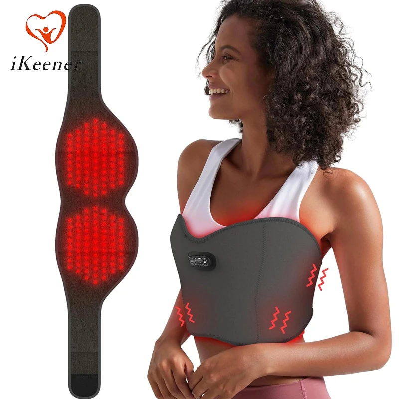 

Women Red Light Therapy Bra Breast Massager 136pcs*660nm 3 Levels Massage for Mastitis Breast Enhancement Pain Relieve