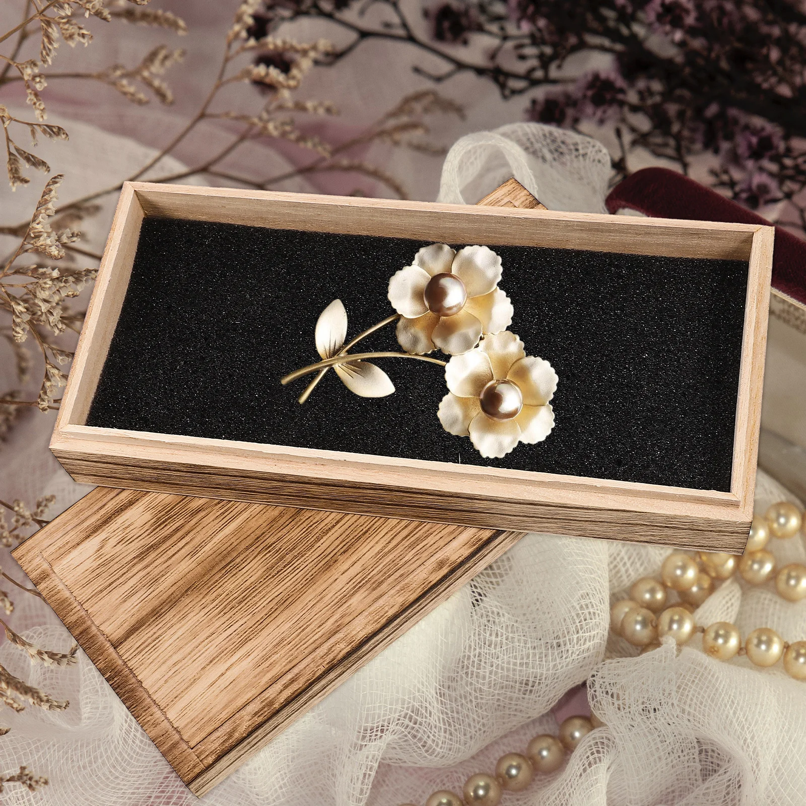 

Wooden Jewelry Box Vintage Holder Decorative Ring Container Organizer Storage Boxes for Home Display Watches Earrings Bracelets