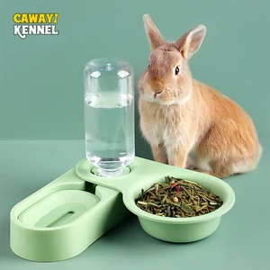 Mangkuk Makanan Kelinci Peliharaan Chinchilla Guinea Pig Pengumpan Otomatis All-in-One Sambatan Mangkuk Makanan Air Mancur Minum Mangkuk Piring Berdiri Terangkat 10 mangkuk makanan kelinci penjualan terbaik - №