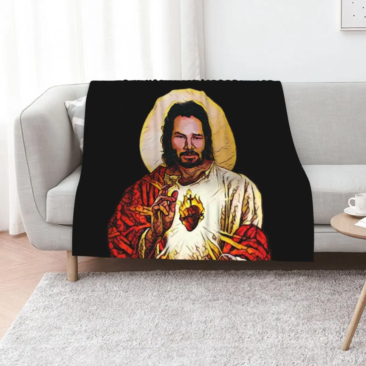 

Holy Keanu - T-Shirts, Gadgets & Face Masks Throw Blanket Quilt Thin Weighted Shaggy Blankets