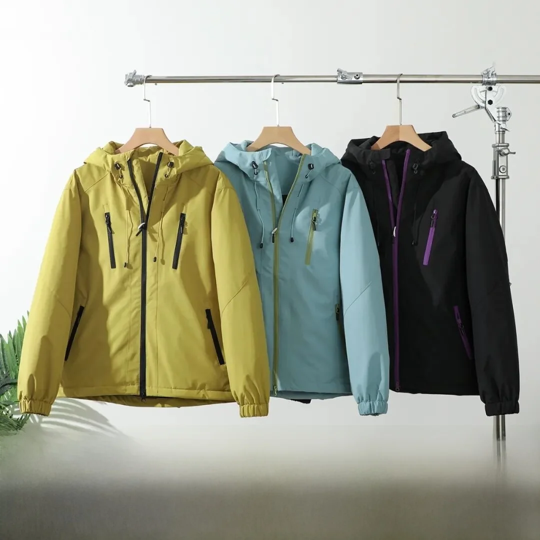 

Outdoor Men's down Jaet 90% White Du down Filling Waterproof Stand Fit Long Sve Zipper Closure Hooded Autumn Winter