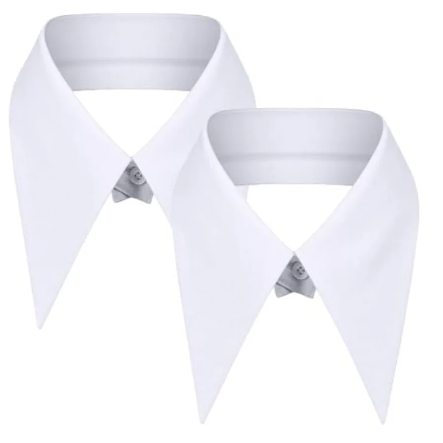 

2Pcs Fake Collar for Women, Detachable False Collar for Dresses Blouses Sweaters Half Shirt Faux Blouse Collars