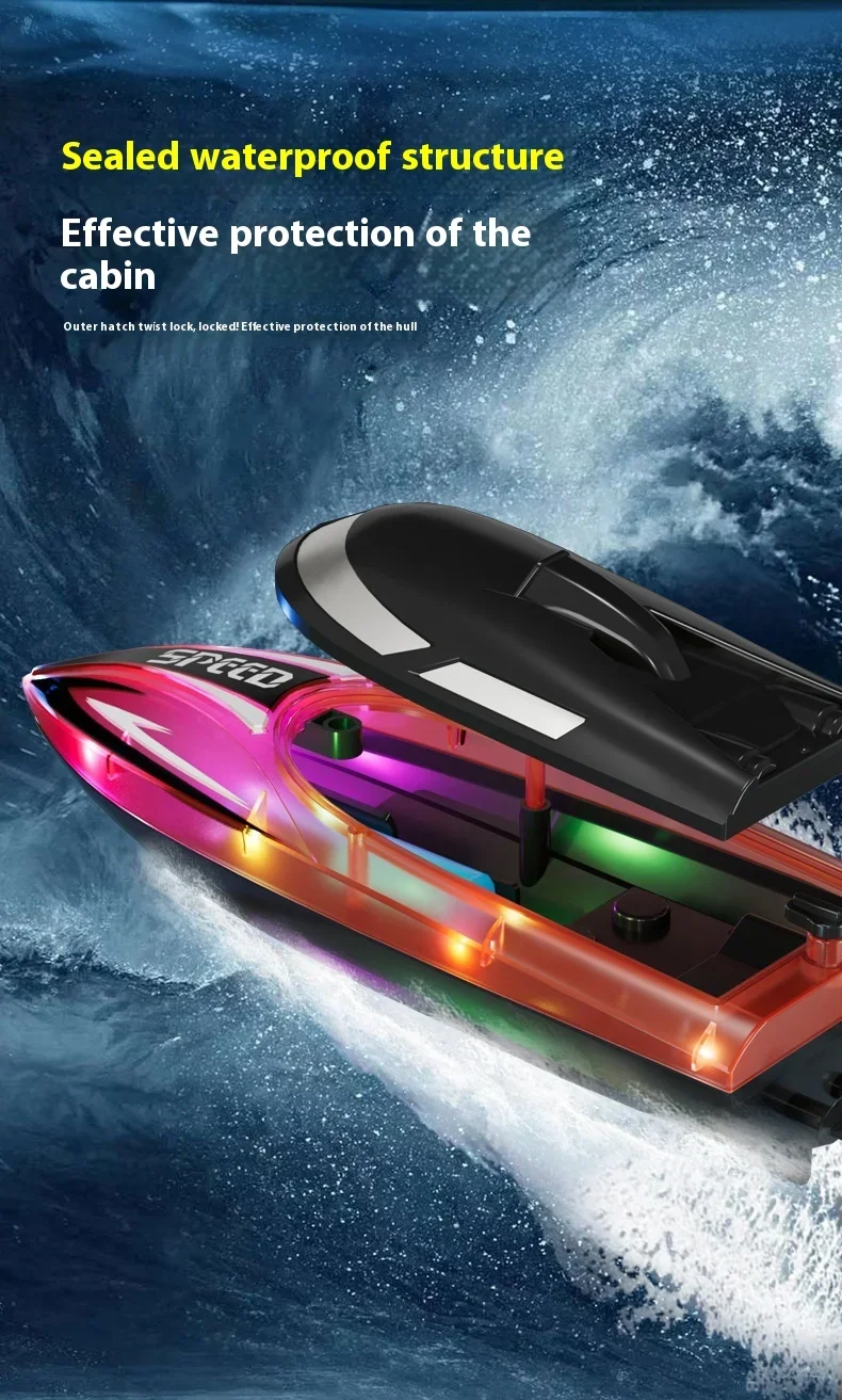 2.4G RC Speedboot Hoge snelheid afstandsbediening Boot Dual Motor Racing Schip Elektrisch Waterdicht Onderzeeër Outdoor Speelgoed Kind Volwassen Cadeau