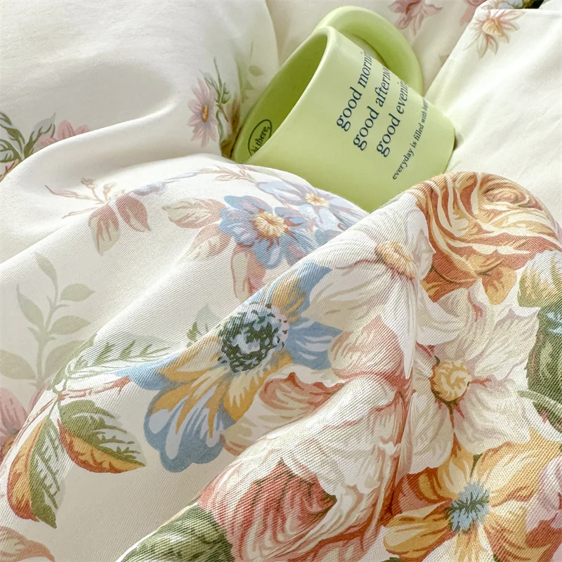 Bonenjoy 100% Cotton Pillowcase Skin-friendly Pillow Cover 2pcs Rectangle Pillowslip Floral Style Pillowsham 48x74cm Pillow Case