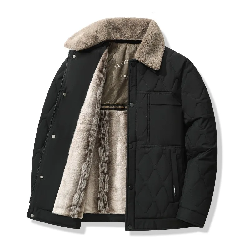 

Уличные повседневные мужские парки, зимние мужские парки с отложным воротником, качественная утолщенная универсальная хлопковая куртка, модные теплые куртки с капюшоном