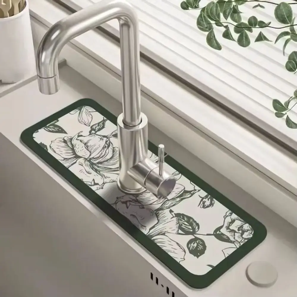 VIKAMA Silicofungus Clay Kitchen Mat Quick-drying Water Absorbing Desktop Faucet Water Tank Pad Splash-proof Water Magic Device