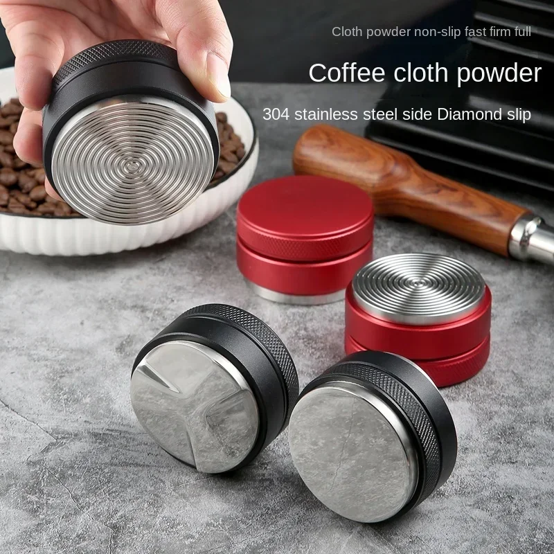 Coffee self-gravity powder dispenser stainless steel device intelligent Italian hammer flat adjustable 51/53/58 mm