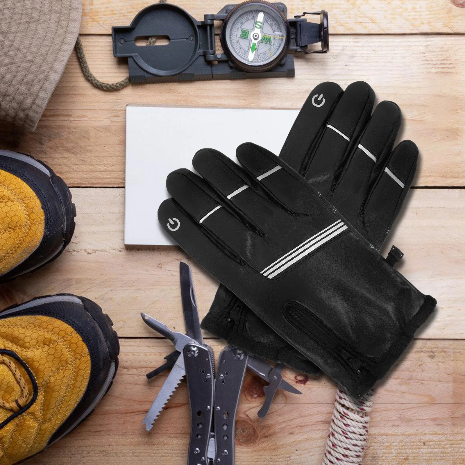 1Pair Breathable Cycling Gloves Winter Warm Windproof Fitness Touch Screen Sports Fishing Gloves Windproof Fitness Hand Cover