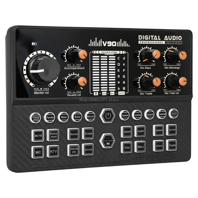  Professional Live Sound Card Sound Mixer Portable DJ Mixer Board Live Recording Device for Live Streaming Enduring