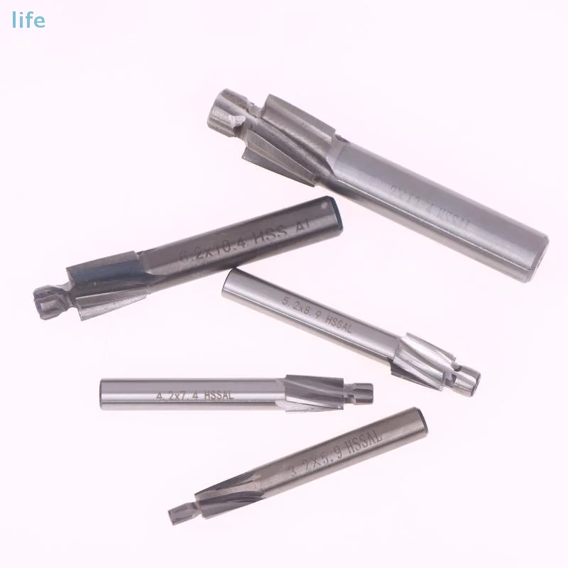 

HSS M3-M8 End Mill Counterbore, Slotting Tools, Flat Drill Bit for Countersinking